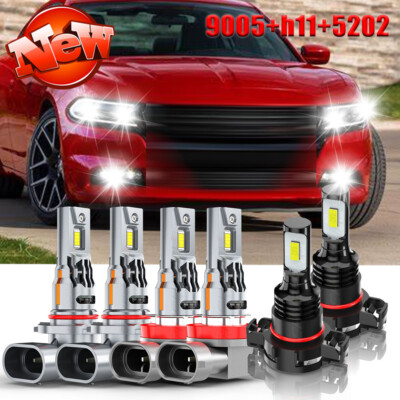 For Dodge Charger 2011 2012 2013 2014 - 6X Led Headlight Hi/Lo + Fog Light  Bulbs | eBay