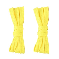 2pair Double Layers Flat Shoelaces Yellow for Sneakers Adults Kids 36 45 72 Inch