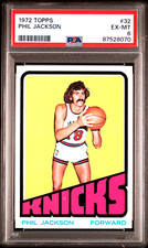PHIL JACKSON 1972 TOPPS BASKETBALL ROOKIE CARD #32 PSA 6 EX-MT HOF KNICKS BULLS,. rookie card picture