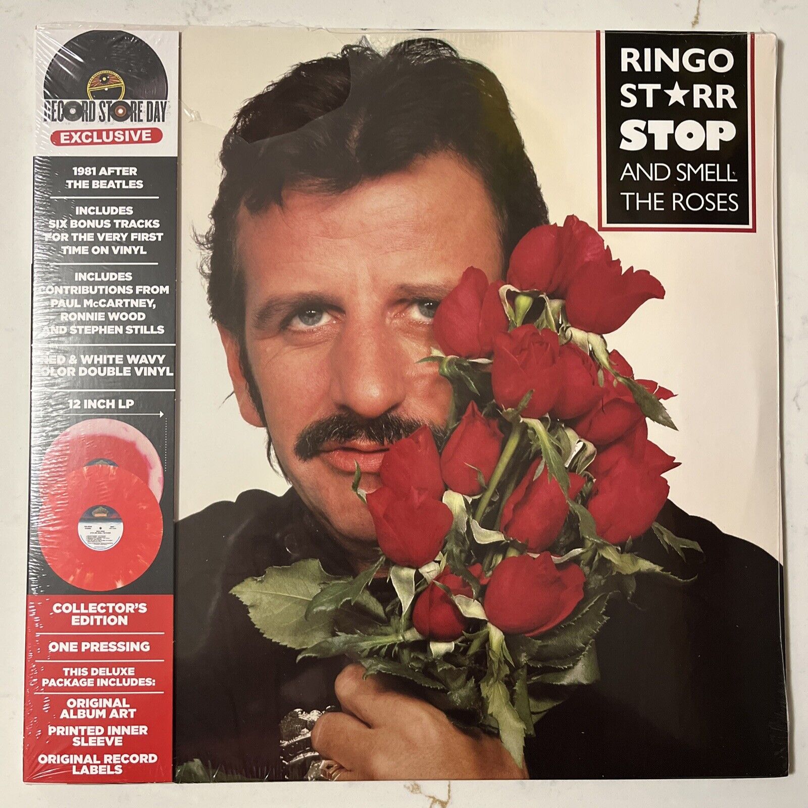 RINGO STARR 2 LP RED & WHITE VINYL + 6 BONUS RSD 2023 STOP AND SMELL THE ROSES