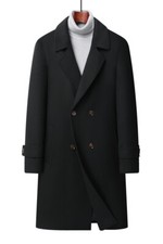 Autumn and winter double breasted coat, double-sided cashmere coat for men