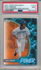 2021 TOPPS PRO DEBUT RILEY GREENE THE COGENERATION ORANGE #3/25 #TC10 PSA 9
