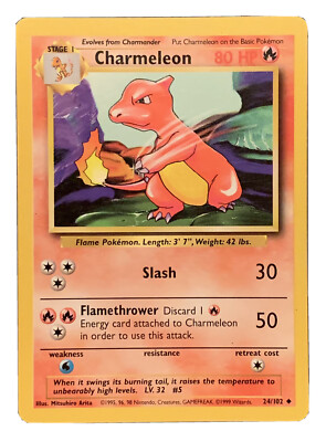 ポケモンカード Charmeleon24/102 1st シャドーレス 1st edition CHARMELEON Shadowless Base Set 24/102 Pokémon Card | eBay