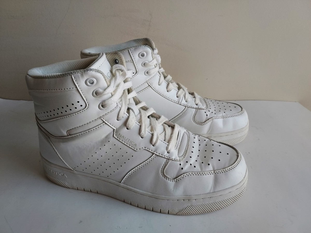 Nautica Oakford White Hi Top Athletic Shoe Mens Lace Up Size  display picture 1