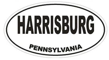 Harrisburg Pennsylvania Oval Bumper Sticker or Helmet Sticker D1684 Euro Oval