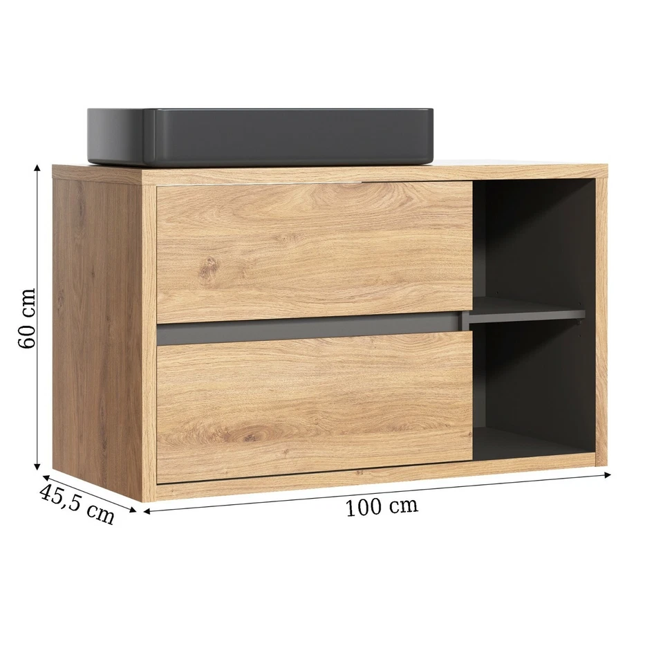 Badmöbel Set Badschrank Komplett Badhochschrank Waschbeckenunterschrank Spiegel - Bild 4 von 4