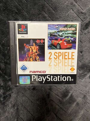 PS1 PAL Double Tekken + Ridge Racer  Complete CIB 2 Spiele