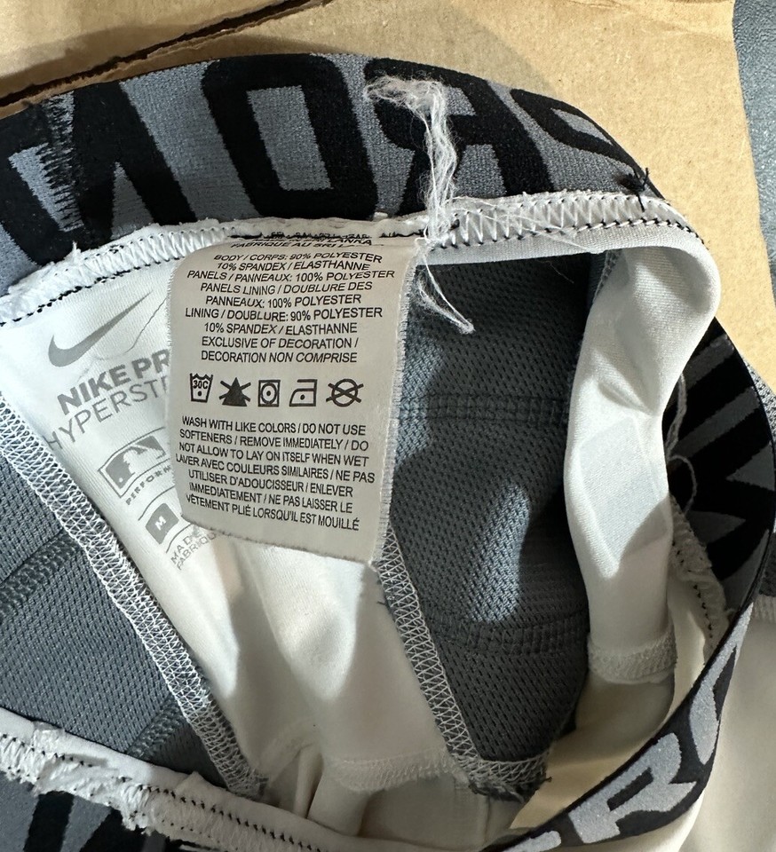 Nike DriFit Pro Heist MLB Boys White Compression Sliding Shorts Youth