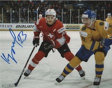 Switzerland Philipp Kurashev Signed Autographed 8x10 NHL Photo COA #4