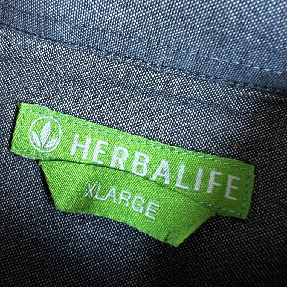 Camisa de vestir Herbalife con botones ~ Para hombre talla XL cuadros guinga a cuadros Foto 2 de 4