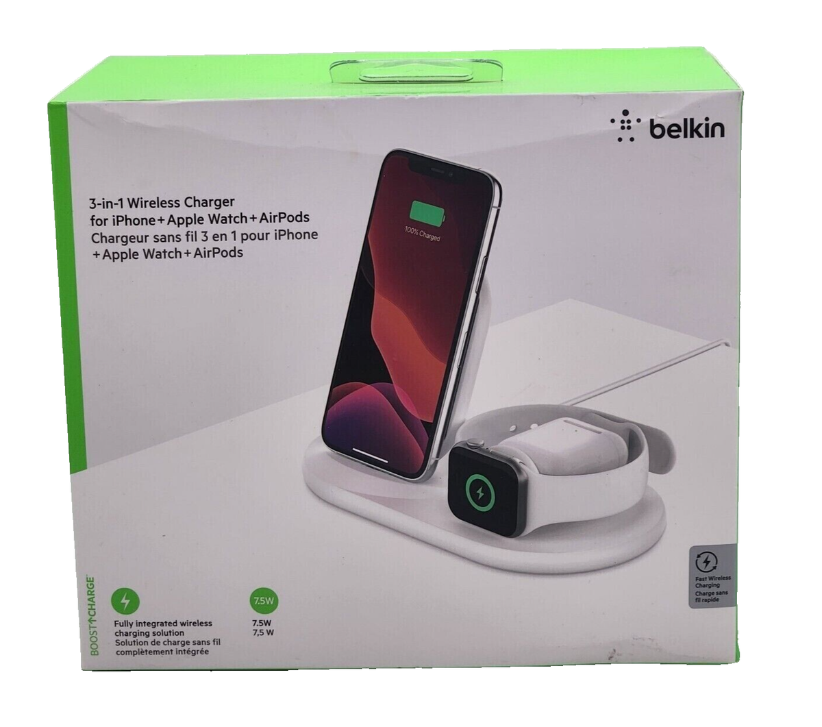Belkin 3-in-1 Wireless Charging Stand For Apple iPhone, Apple