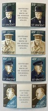 1974 ST. VINCENT GUTTER STAMPS #52-55 CENTENARY THE BIRTH OF WINSTON CHURCHILL