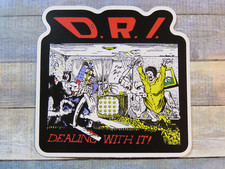 3.5" Music STICKER, D.R.I. = Dirty Rotten Imbeciles: Texas Trash Band "Dealing"
