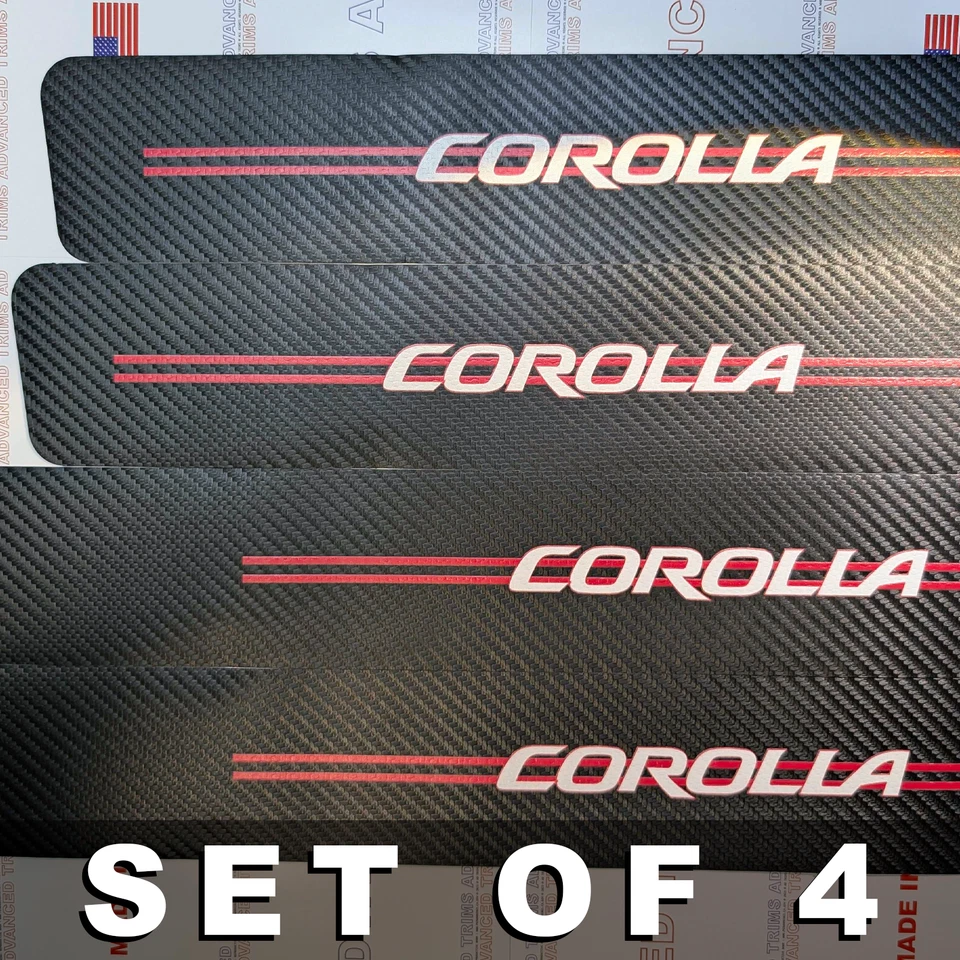 4Pcs Car Threshold Strip Door Plate Sill Scuff Cover Stickers for COROLLA - Image 2 of 4
