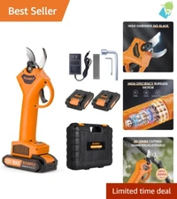 Durable Electric Pruning Shears with High Carbon Steel Blades & Safety Features