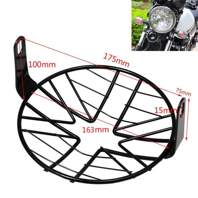 6.5" headlight mesh grill stone guard motorcycle headlamp light cover Universal eBay