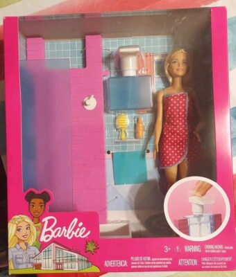 RARE Barbie Doll and Shower Stall Furniture Set NEW Hard to Find 