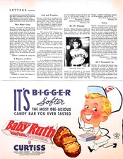 Original 1950s Curtiss Ad: Baby Ruth Chocolate, Its bigger softer, Boy