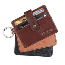 DUO DUFFEL RFID Protected Minimalist Slim Unisex Genuine Leather Card Holder