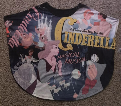DISNEY PARKS CINDERELLA DOLMAN SHIRT M L THE GREATEST LOVE STORY EVER TOLD