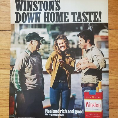 1971 Winston Cigarettes Down Home Taste Main Street USA Vintage Print Ad  NICE