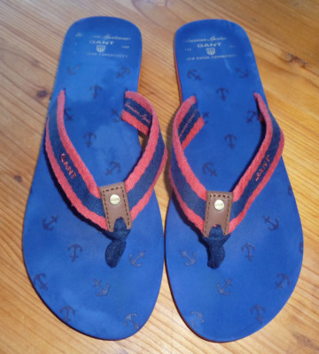 Gant - FlipFlop, Zehentrenner, Schlappen, Sandalschuh, Blau/Rot, Größe 38