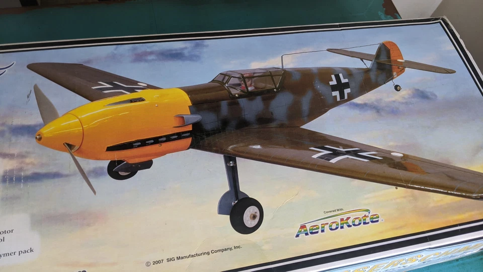 SIG Messerschmitt Bf-109 Giant Scale WW2 ARF Plane Kit 48" WS - New in Box - Image 4 of 4