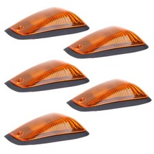 5x For 98-00 Chevy Gmc Cab Marker Roof Running Light Amber Cover W Rubber Base
