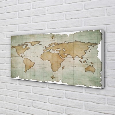 Tulup Leinwandbild 140x70 Wandkunst Karte