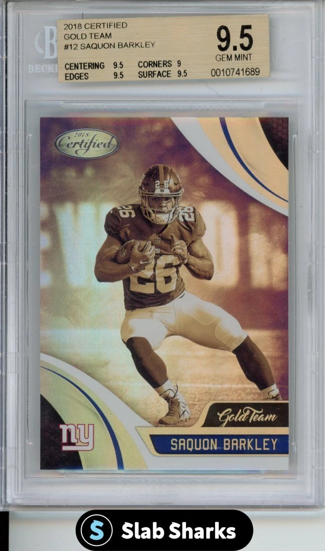 Saquon Barkley Panini Certified Gold Team #SAB Signatures