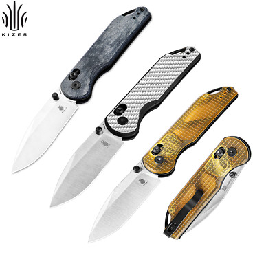 Kizer Assassin Drop Point Folding Pocket Knife Nitro-V Steel Blade Clutch Lock