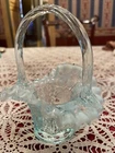 Fenton 7” Butterflies And Berries Ice Blue Opalescent Basket-Now on Sale-Was $40