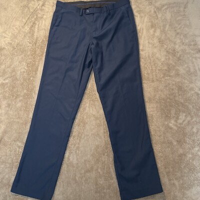 Men's Alberto Cardinali Pants Size 32/32Flat Zipper Slim Navy Blue Dress Np301