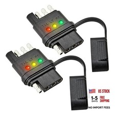 4-Way Flat Trailer Wiring Tester, 4 Pin Male and Female Trailer Tester with