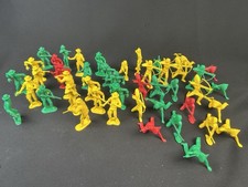 Vintage Toy Cowboy And Indian 3  Plastic Figures Various Colors Poses Lot Of 45