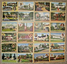 Movie Motion Picture Actors Homes 24 Linen 1940s Postcards Excellent Condition