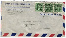 CHINA airmail cover Shanghai to Vancouver B.C. Canada 1946
