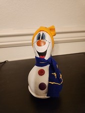 Handpainted Snowman Gourd Winter Holiday Decor with Scarf and Hat