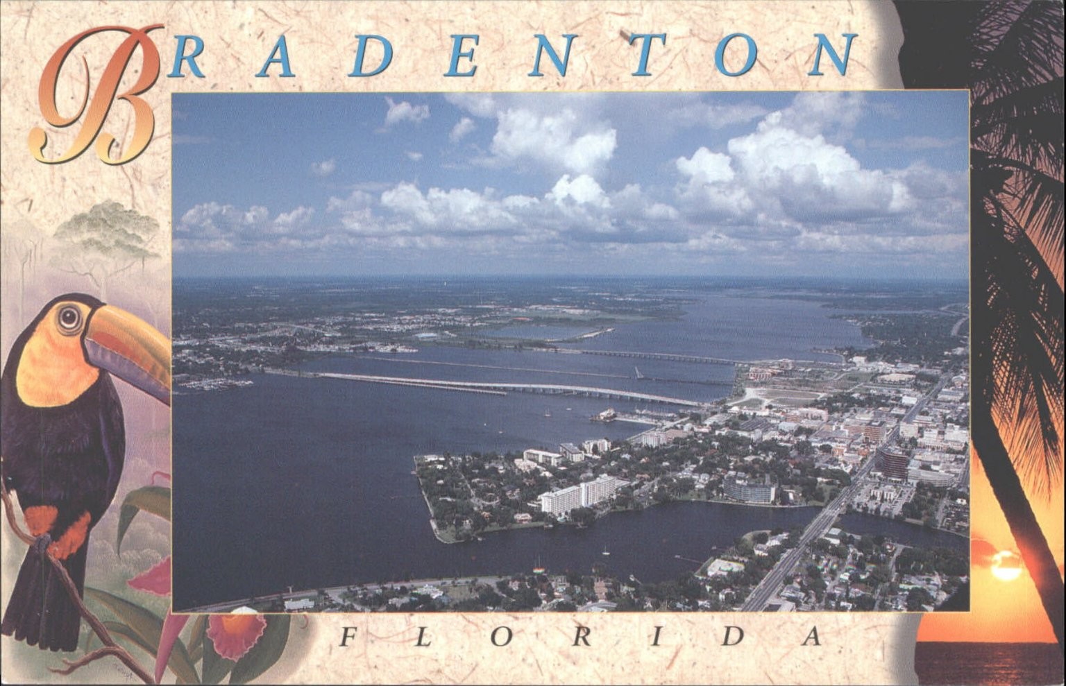 Bradenton Florida Toucan Signature Series Postcard Aerial View