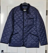 Image of Barbour Men's Modern Liddesdale Navy Quilted Tartan Jacket UK Medium