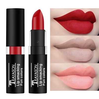 12 Farben Matt Lippenstift Samt Langanhaltend Pigment Wasserdicht Lippenfarbe Make-up