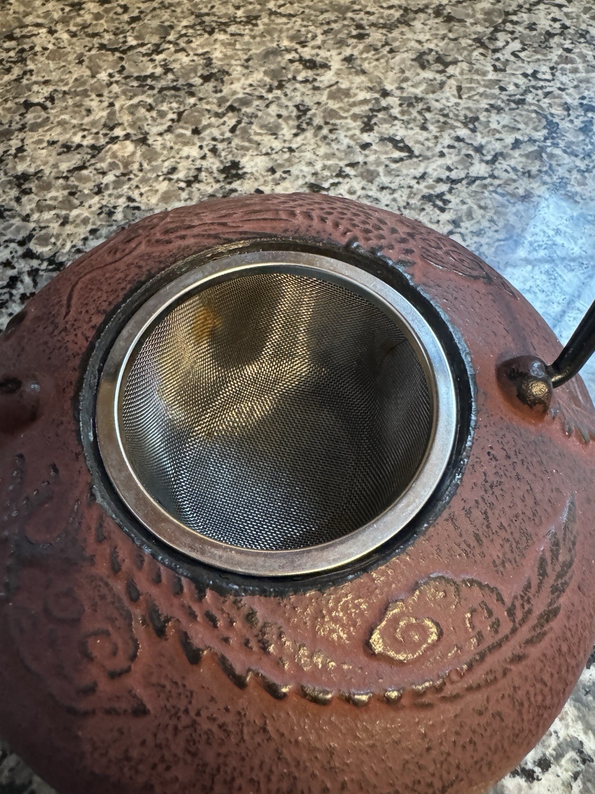 Joyce Chen Asian Collection Year of Dragon Red Cast Iron Tetsubin Kettle Teapot