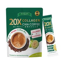 FITGUM 20X Collagen Chia Coffee 11 in 1 Coffee Mix Energizing Nutritional