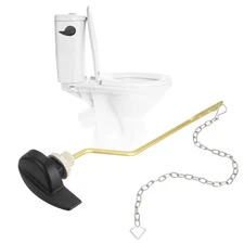 Toilet Handle Lever with  Flapper Chains Side Mount, Matte Black