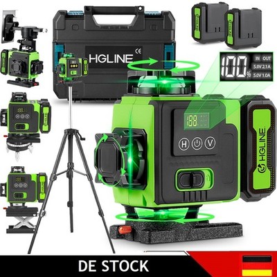 16 Line Laser Level Wasserwaage 4D 360° Kreuzlinienlaser Kit mit Koffer +Stativ