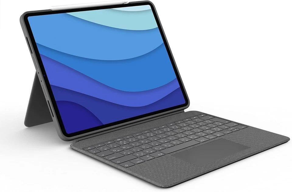 Funda Teclado Logitech Combo Touch iPad Pro 12.9" 5ta 6ta Gen 2021 2022 - Gris