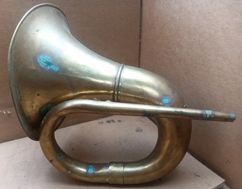Antique Horn Vintage Brass 6"x8 inch Bicycle Car Wall Hanger