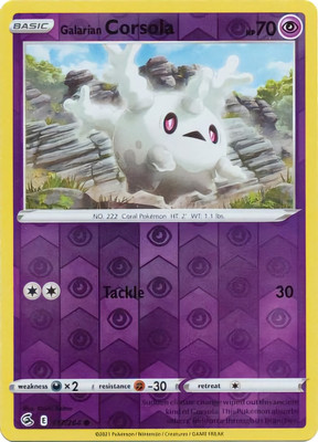 Galarian Corsola 117/264 Reverse Holo Fusion Strike Common Pokemon