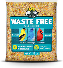 Waste Free Wild Bird Seed, 12 Lb  No Mess Blend with Sunflower Hearts  Peanut