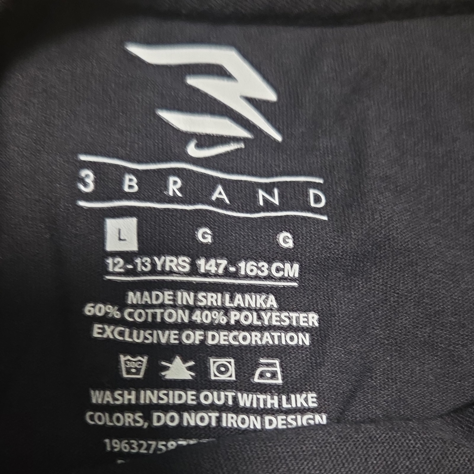 Nike 3Brand Boys Black Graphic Long Sleeve T-Shirt Size y L image 4